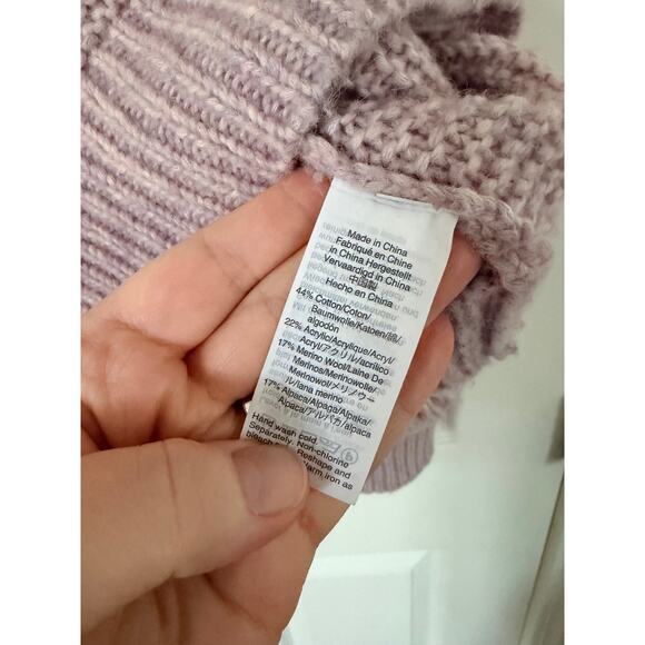 Madewell Chic Fringe-Sleeve V-Neck Pullover Sweater - Heather Periwinkle - Picture 6 of 8